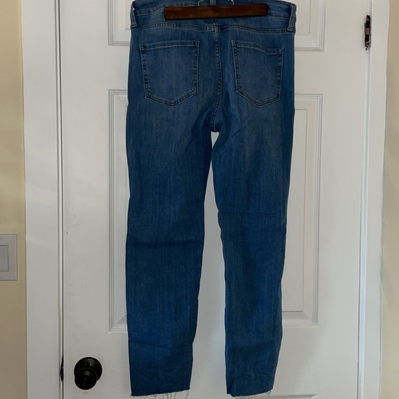 NWOT Just Black Denim mid rise button fly skinny jeans medium wash raw hem - Picture 7 of 10